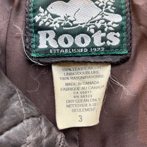 Oversized Vintage 90s Roots Leather Jacket Chocolate Brown - Picture 2 of 13